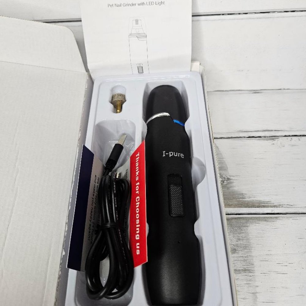 Brand New I-pure Pet Nail Grinder with LED Light for Med -Large Dogs